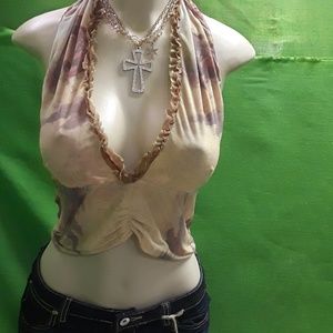 Halter wrap around top reversable